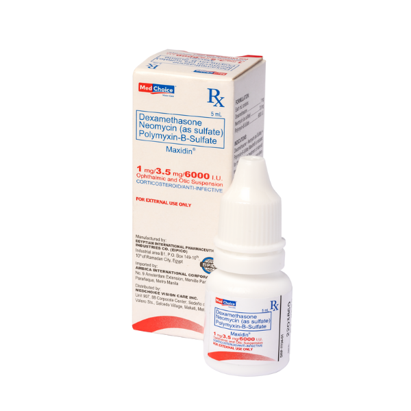 Polymyxin – B Sulfate + Neomycin + Dexamethasone (MAXIDIN<sup>®</sup>)