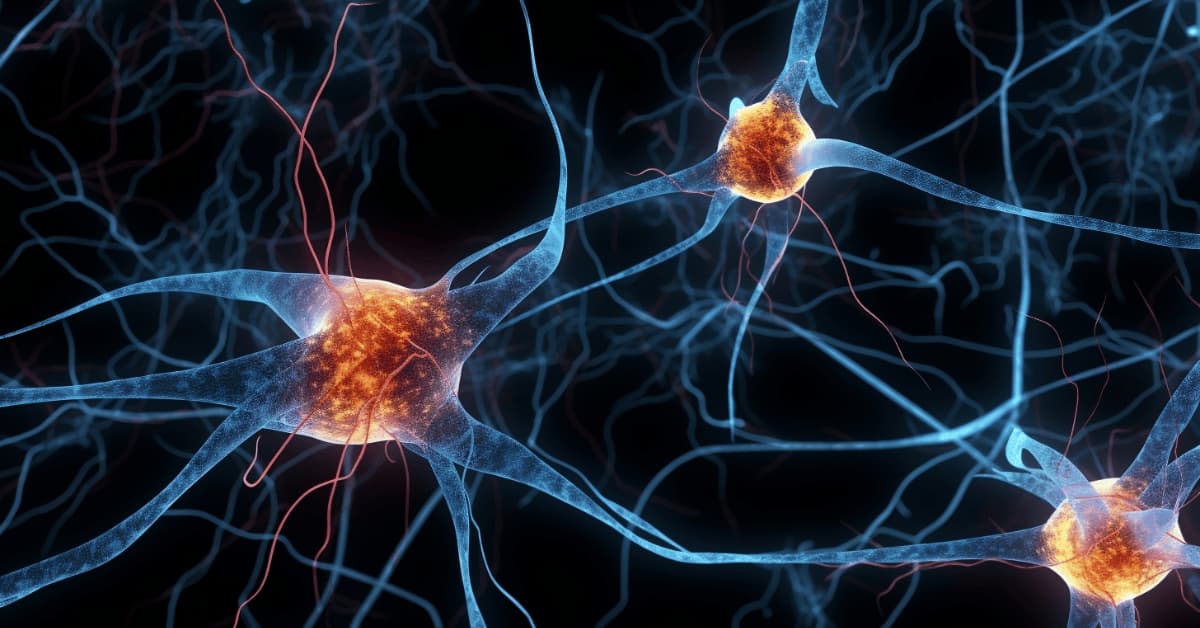 Illustration of brain neurons showing abnormal electrical activity associated with seizures.