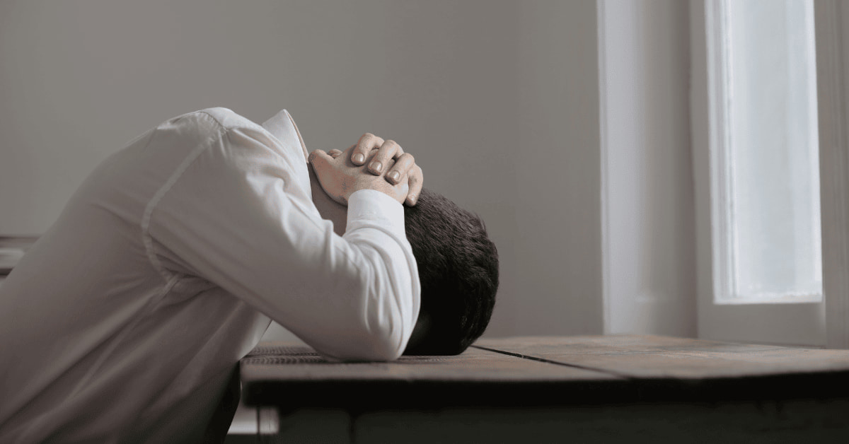 Person experiencing emotional distress that may relate to schizophrenia symptoms such as anxiety, confusion, or mental health struggles