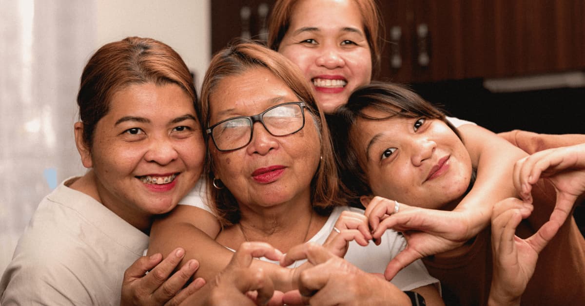 Family showing love and support, highlighting the importance of mental health care and emotional support across all ages